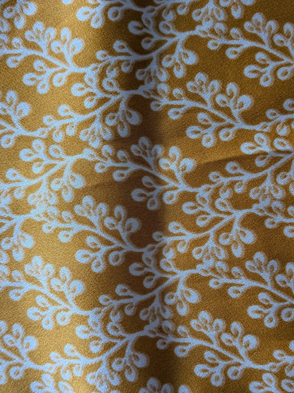 Mustard Yellow & White Floral Print Fabric Top